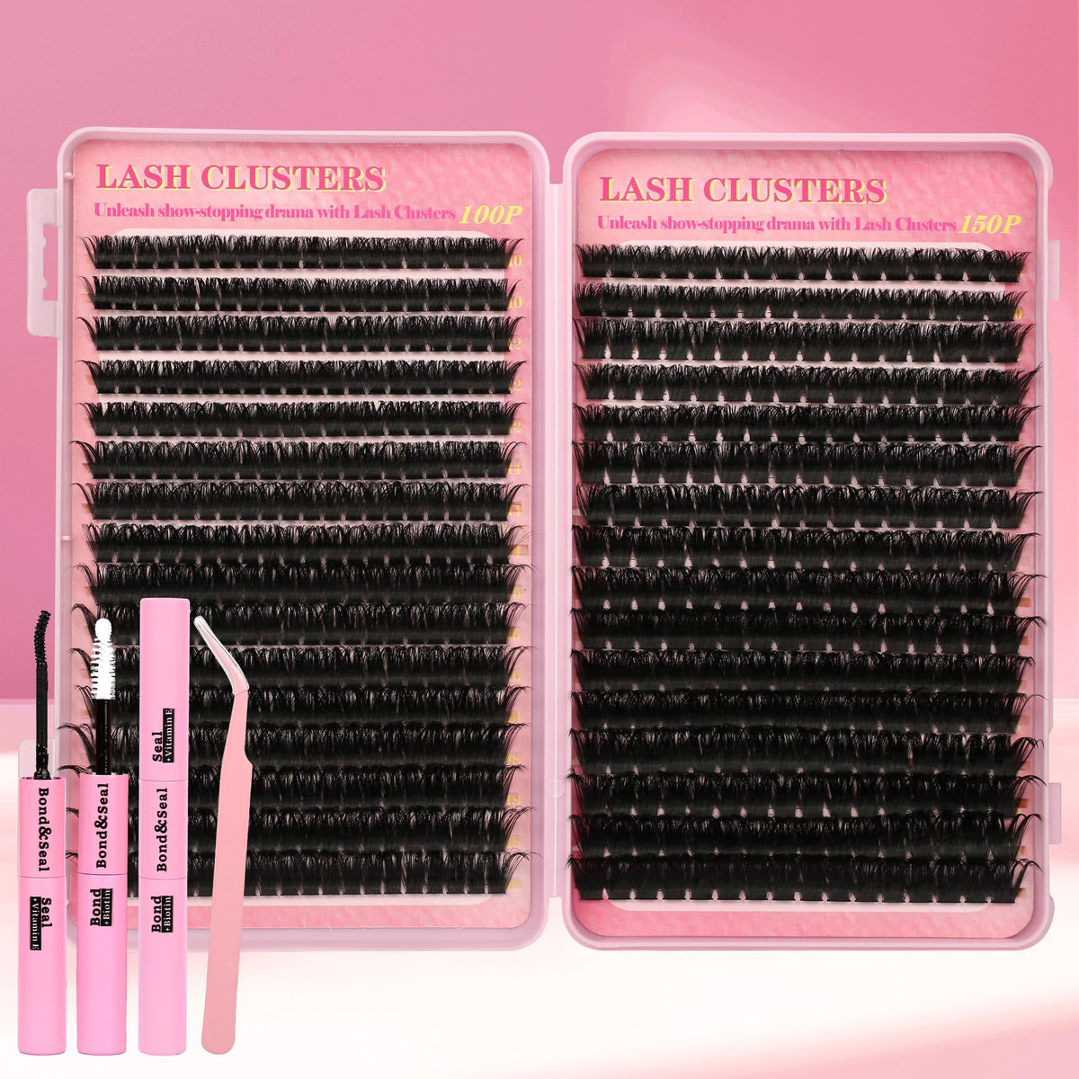 Gmagictobo lash clusters kit 560pcs enables customizable at-home eyelash enhancement.