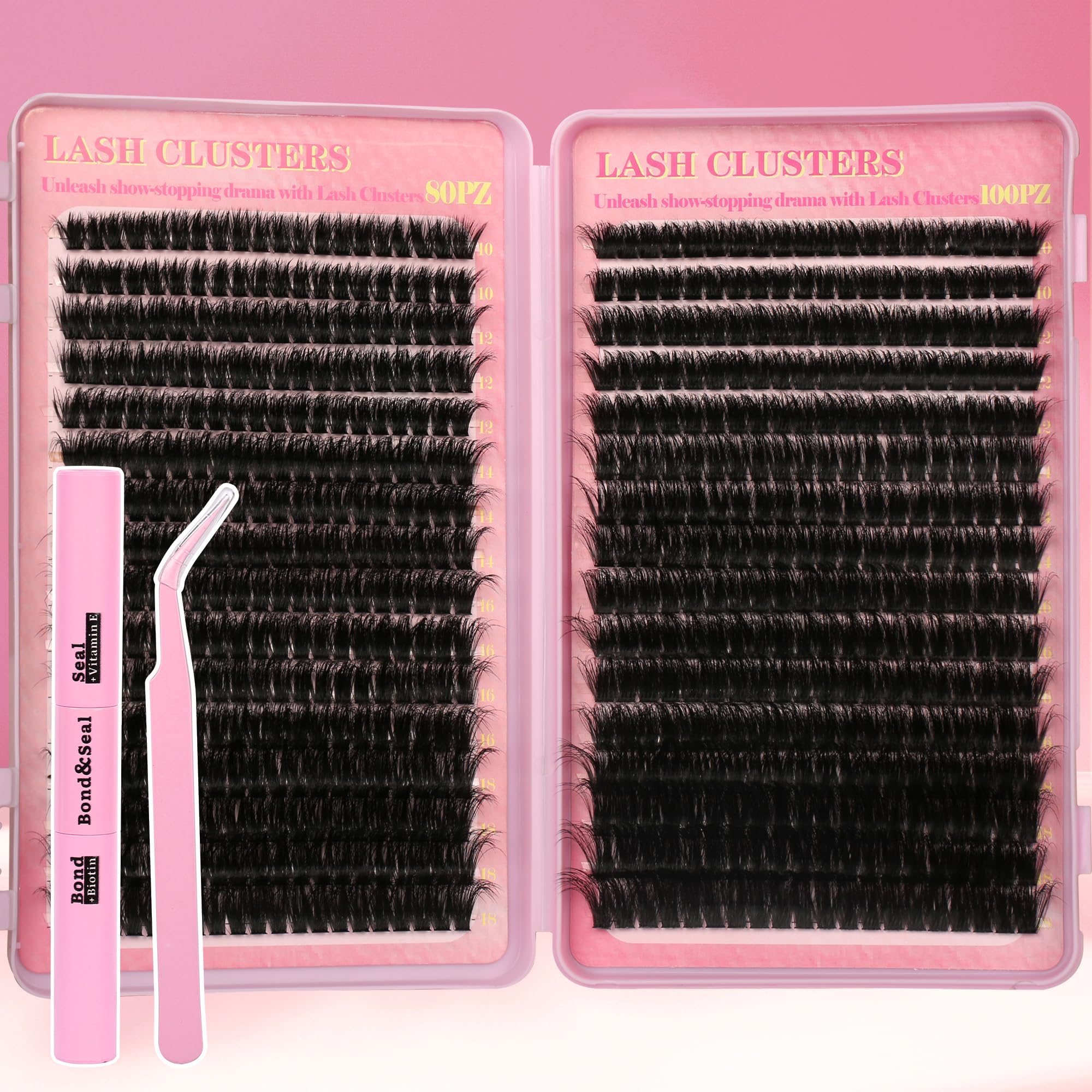Gmagictobo lash clusters kit 640pcs, varied lengths, easy DIY extensions at home.