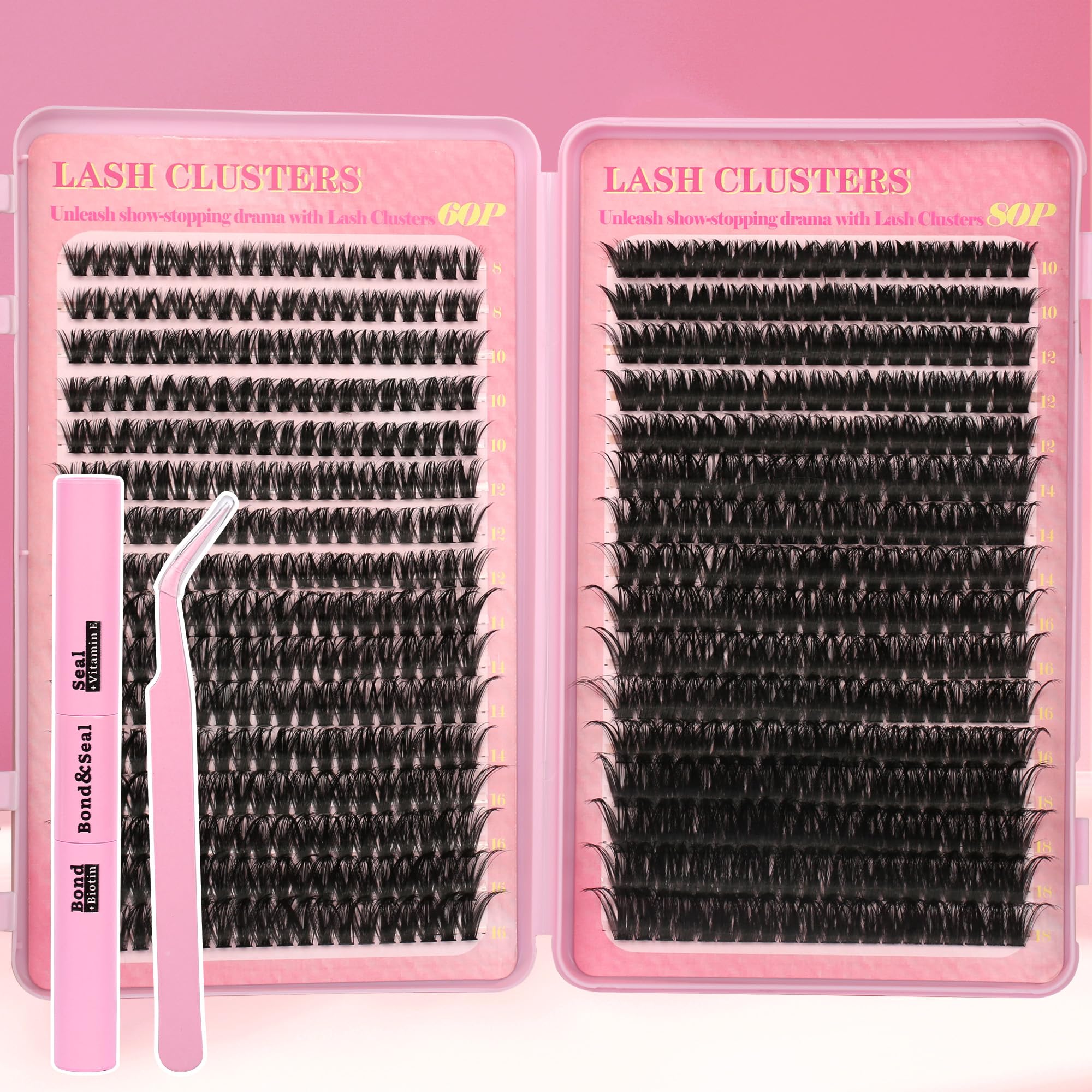 Gmagictobo lash clusters kit 640pcs for customizable at-home lash looks.