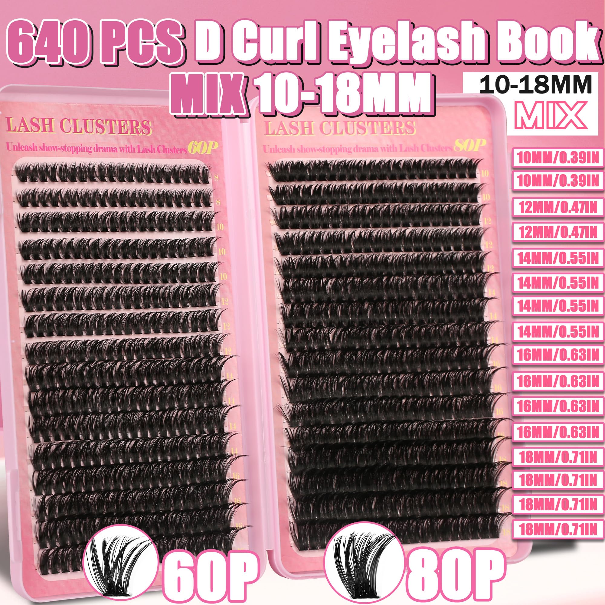 Gmagictobo varied lengths 10-18mm creates multiple eye styles.