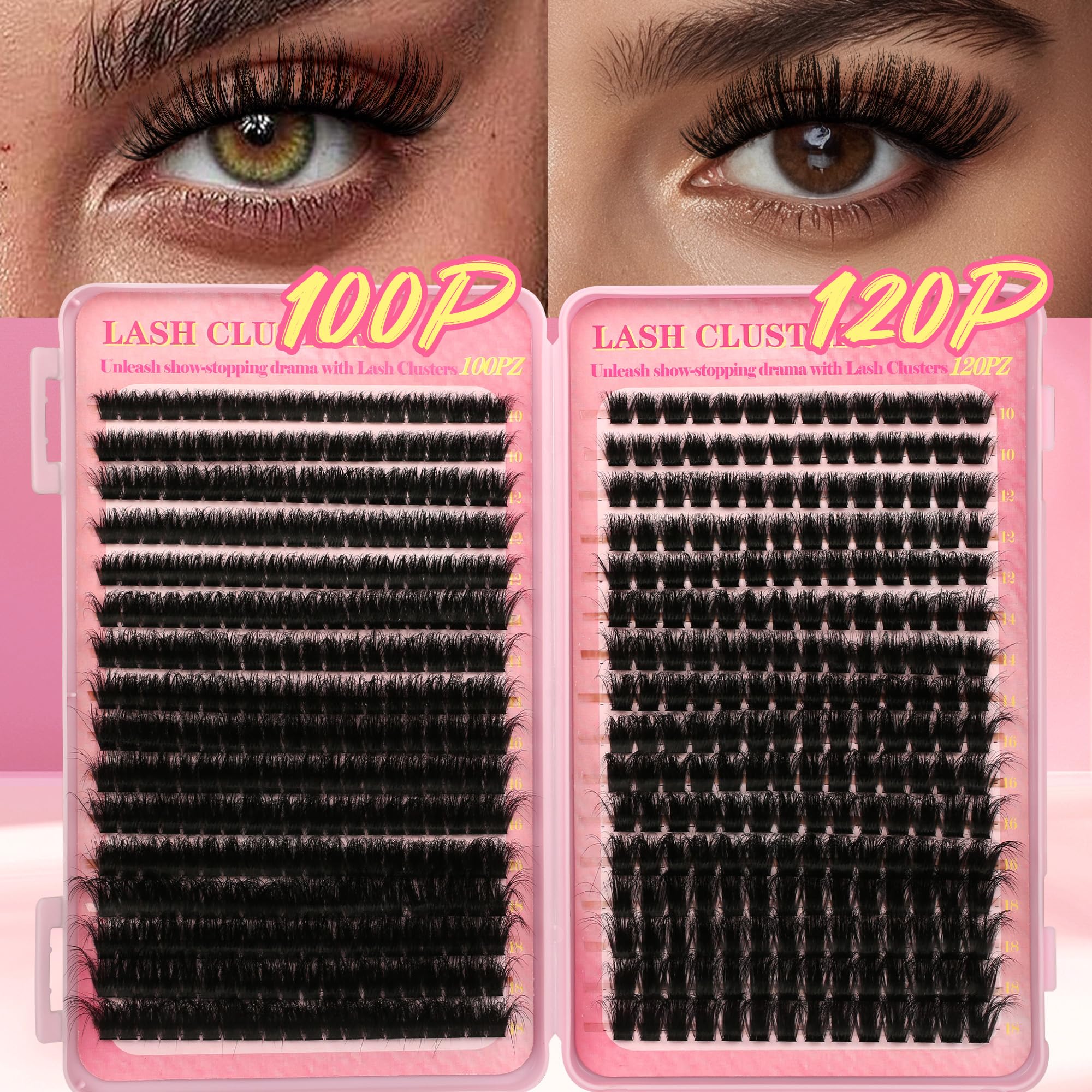 Close-up of Gmagictobo wispy lash clusters for natural volume