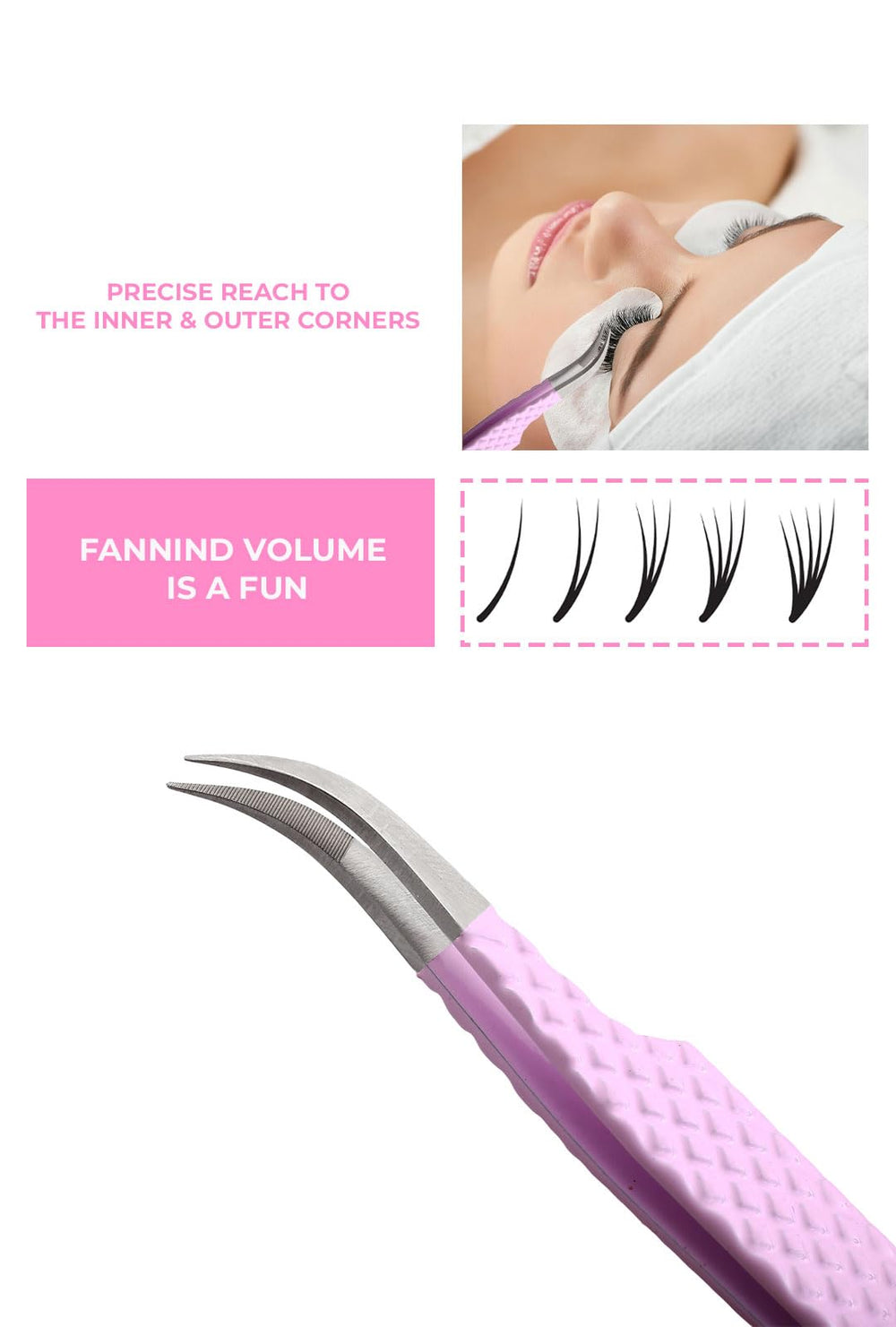 GMI Tweezers compact stainless-steel design fits in a makeup bag.