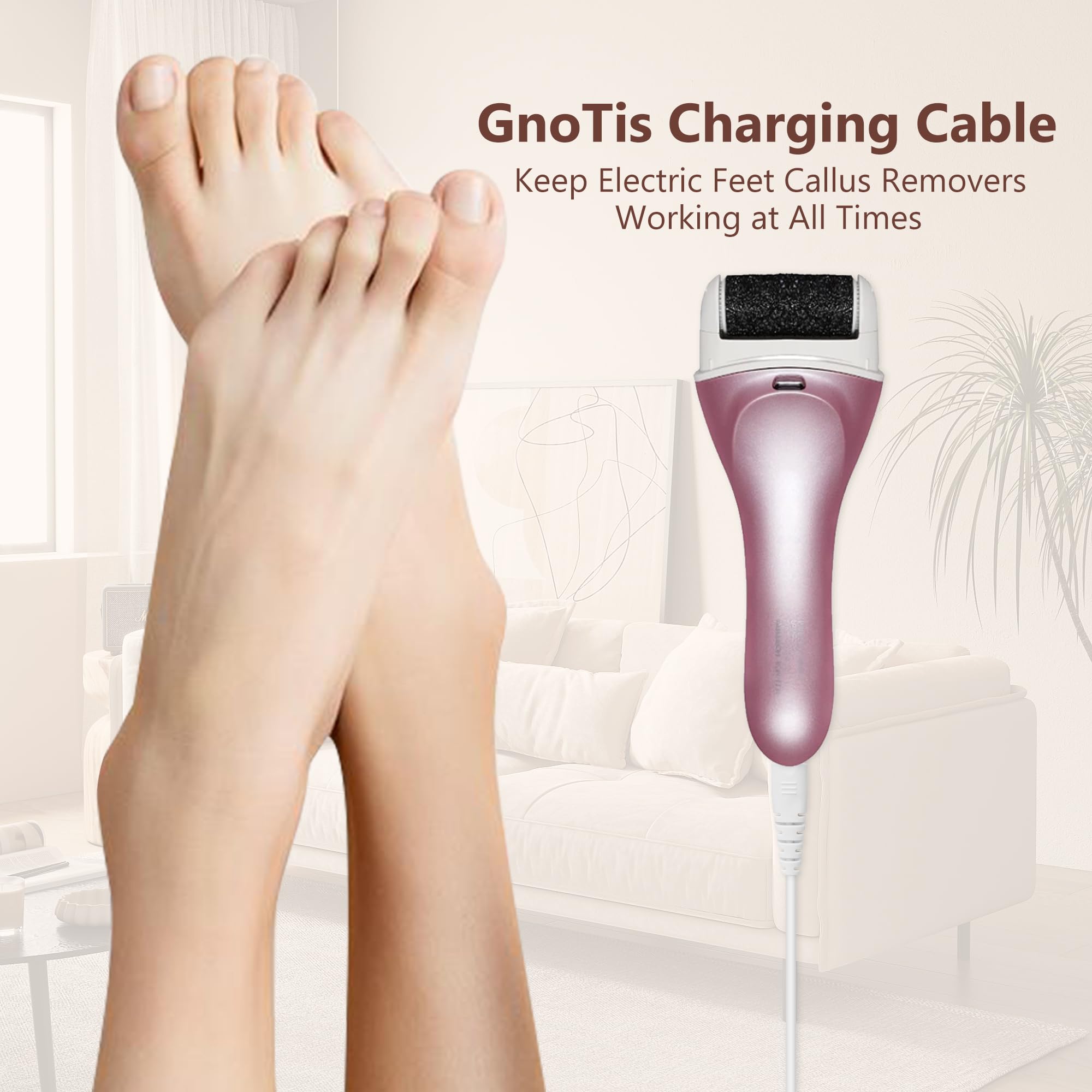 GnoTis travel-friendly USB charger cable, ideal for home and on-the-go care.
