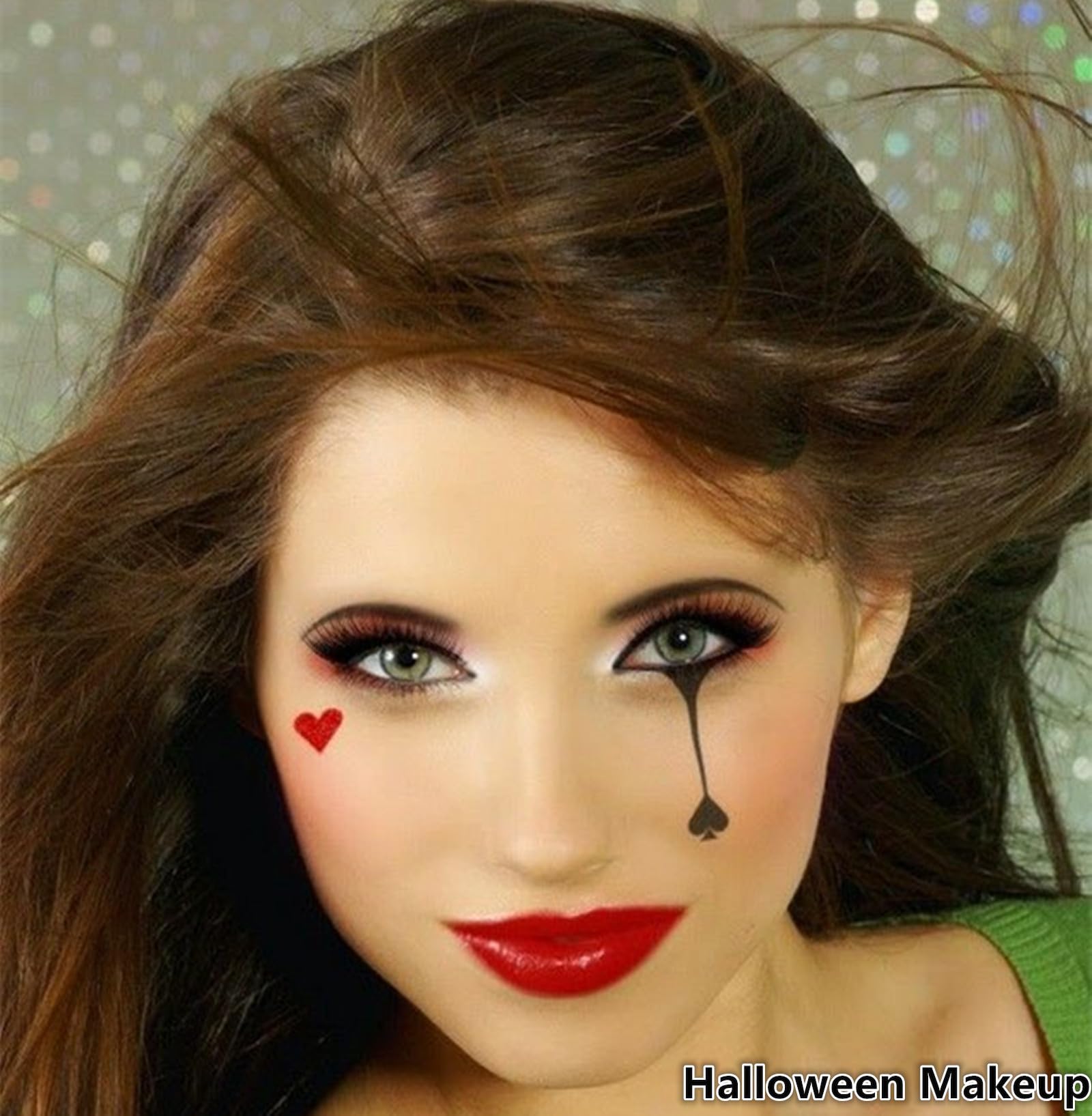 Go Ho cosplay eye makeup with heart stamps for creative character details.