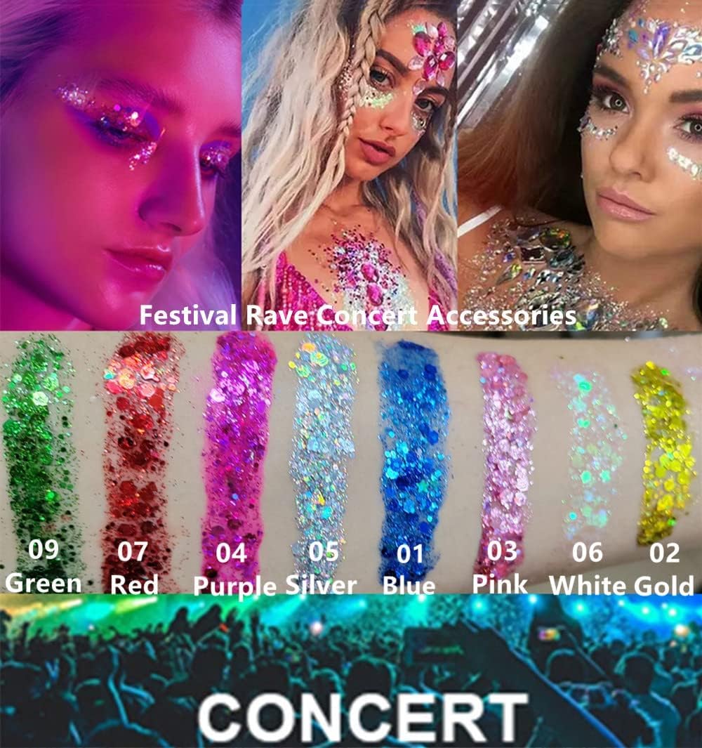 Go Ho Festival glitter look for bold, stage-ready makeup.