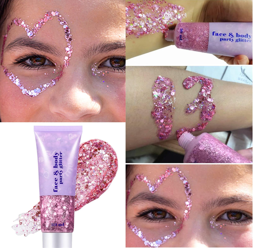 Go Ho glitter gel jar showcases convenient, long-wear shimmer in a gel base.