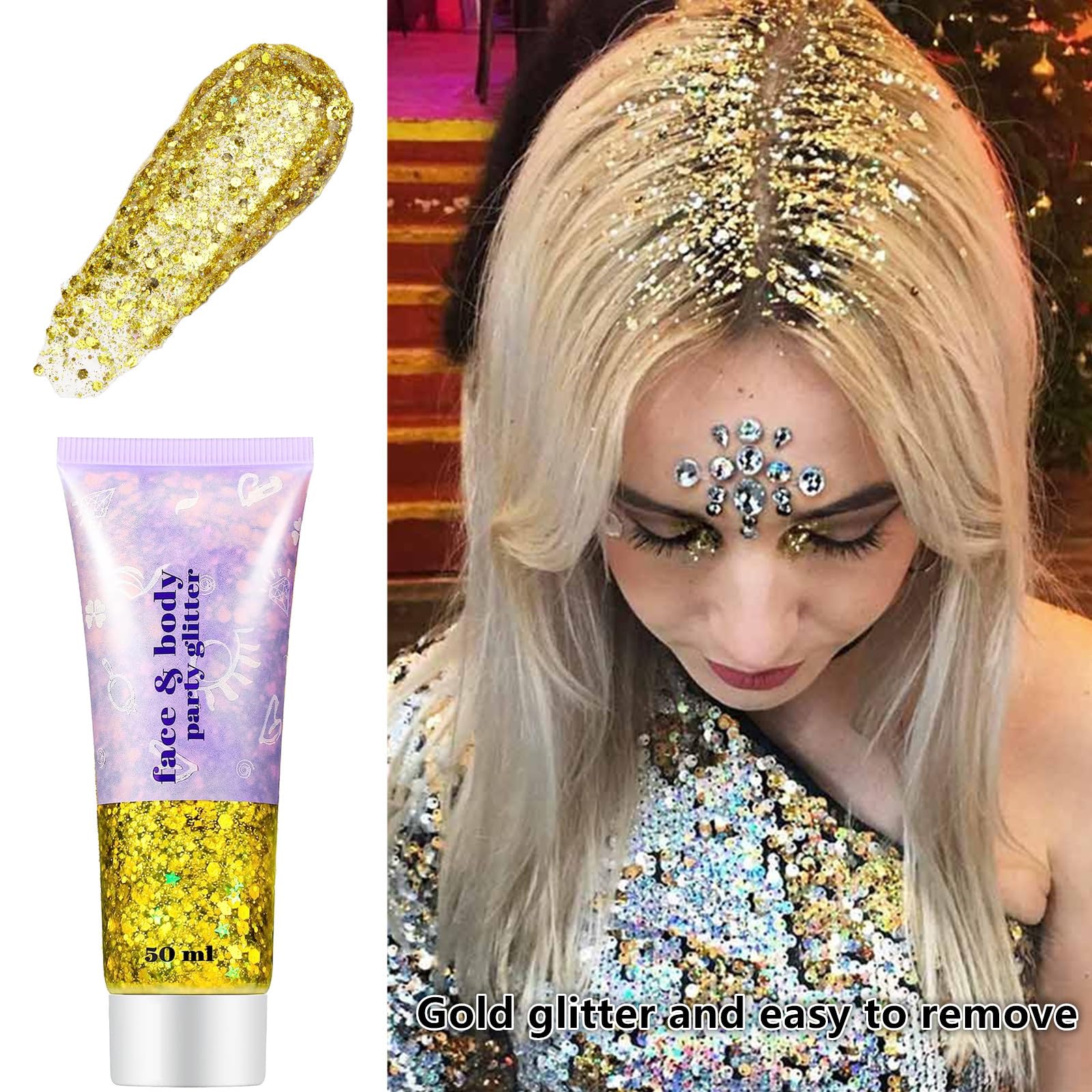 Go Ho Gold glitter enhances weddings and parties with glamorous shine.