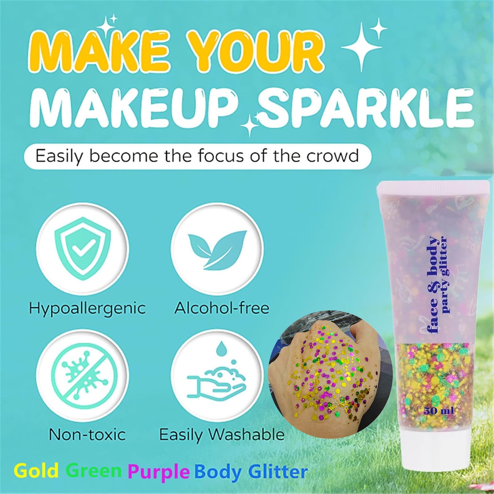Go Ho chunky and fine sequins deliver long-lasting festival shine.