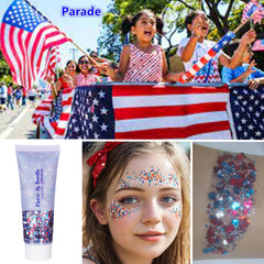 Go Ho holographic festival glitter provides rainbow-like sparkle on skin or hair