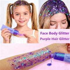 Go Ho Mardi Gras glitter enhances party outfits with bold, sparkling purple accents
