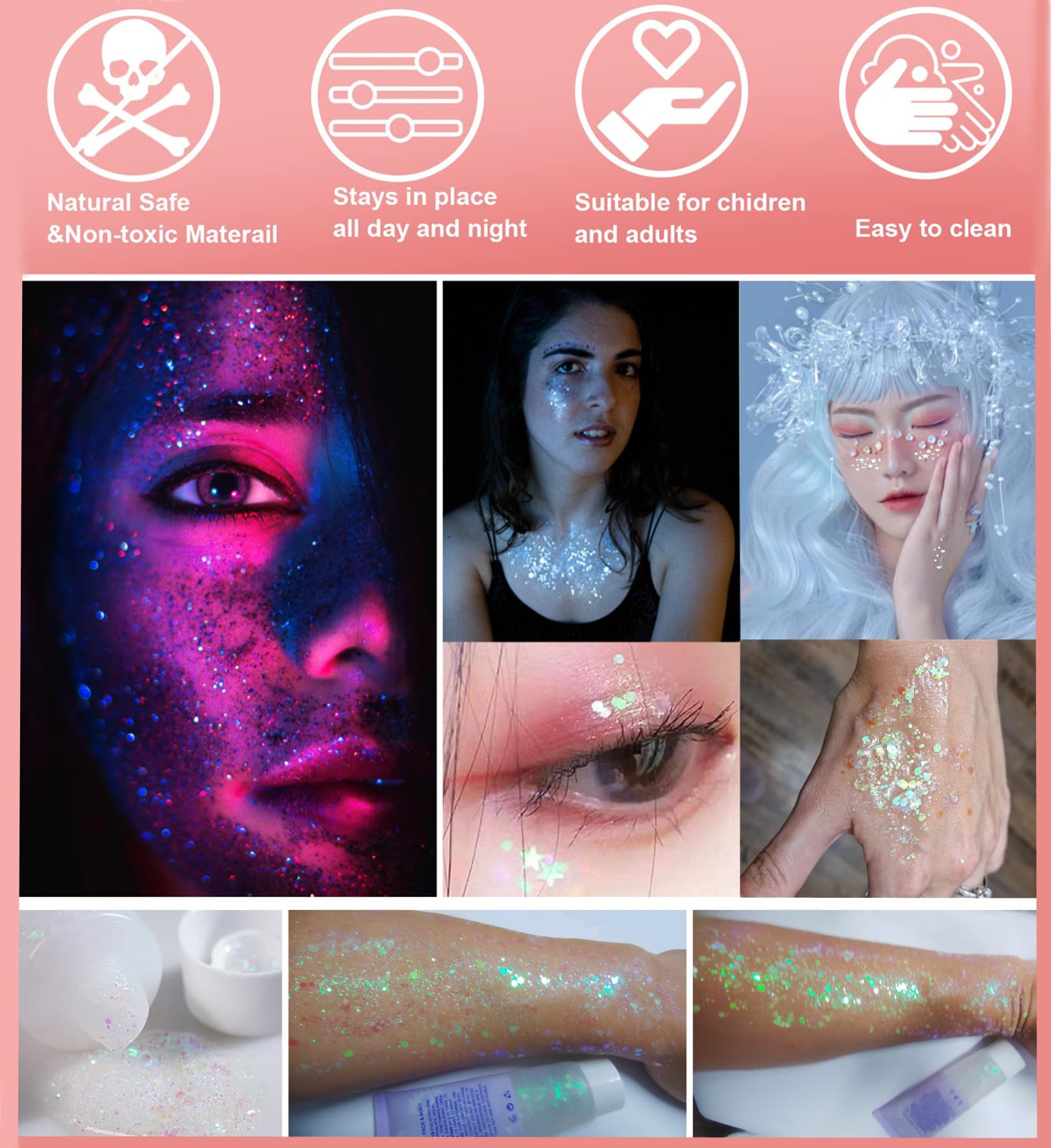 Go Ho Mermaid Sequin Glitters add vibrant color for cosplay.