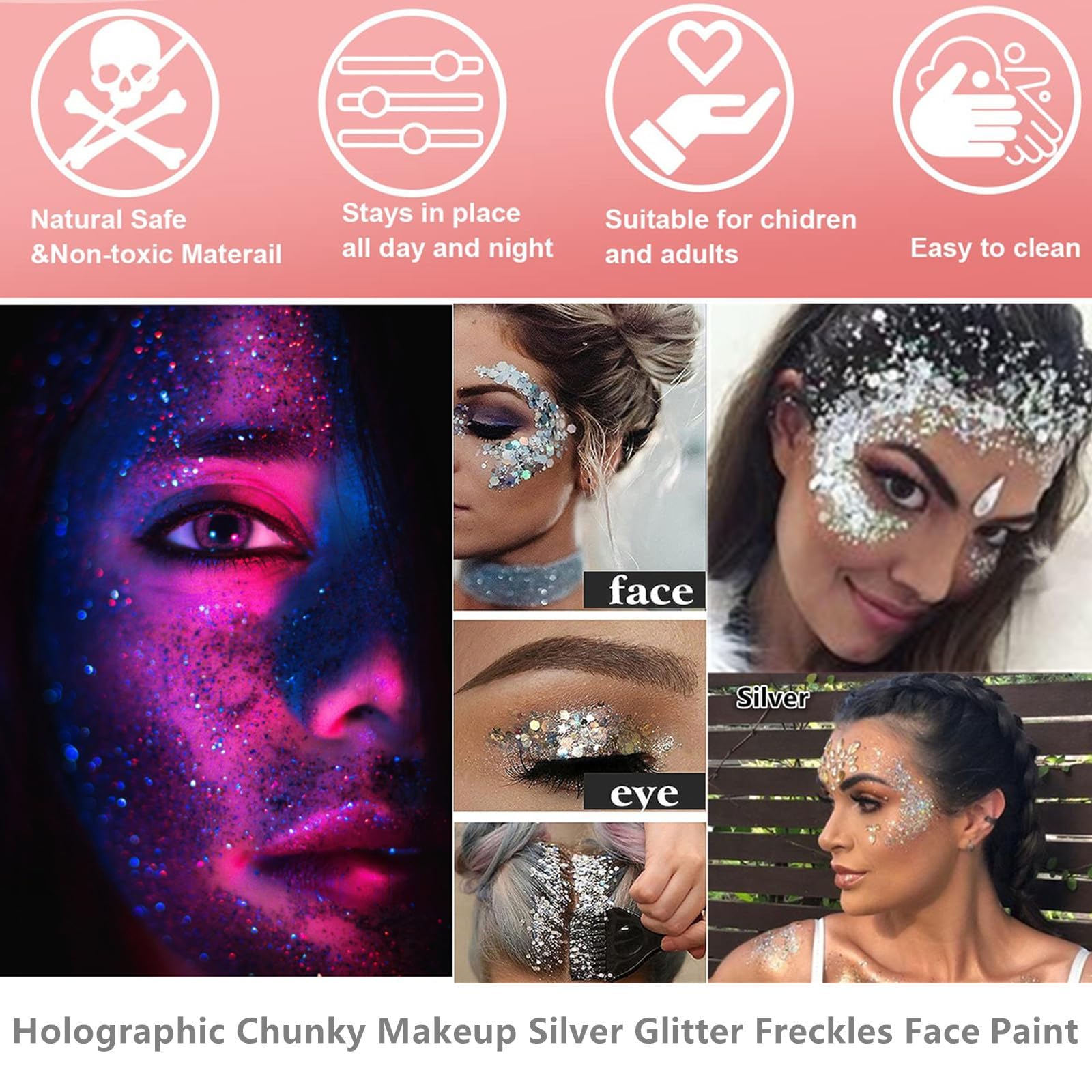Go Ho Silver Glitter packaging and label close-up.