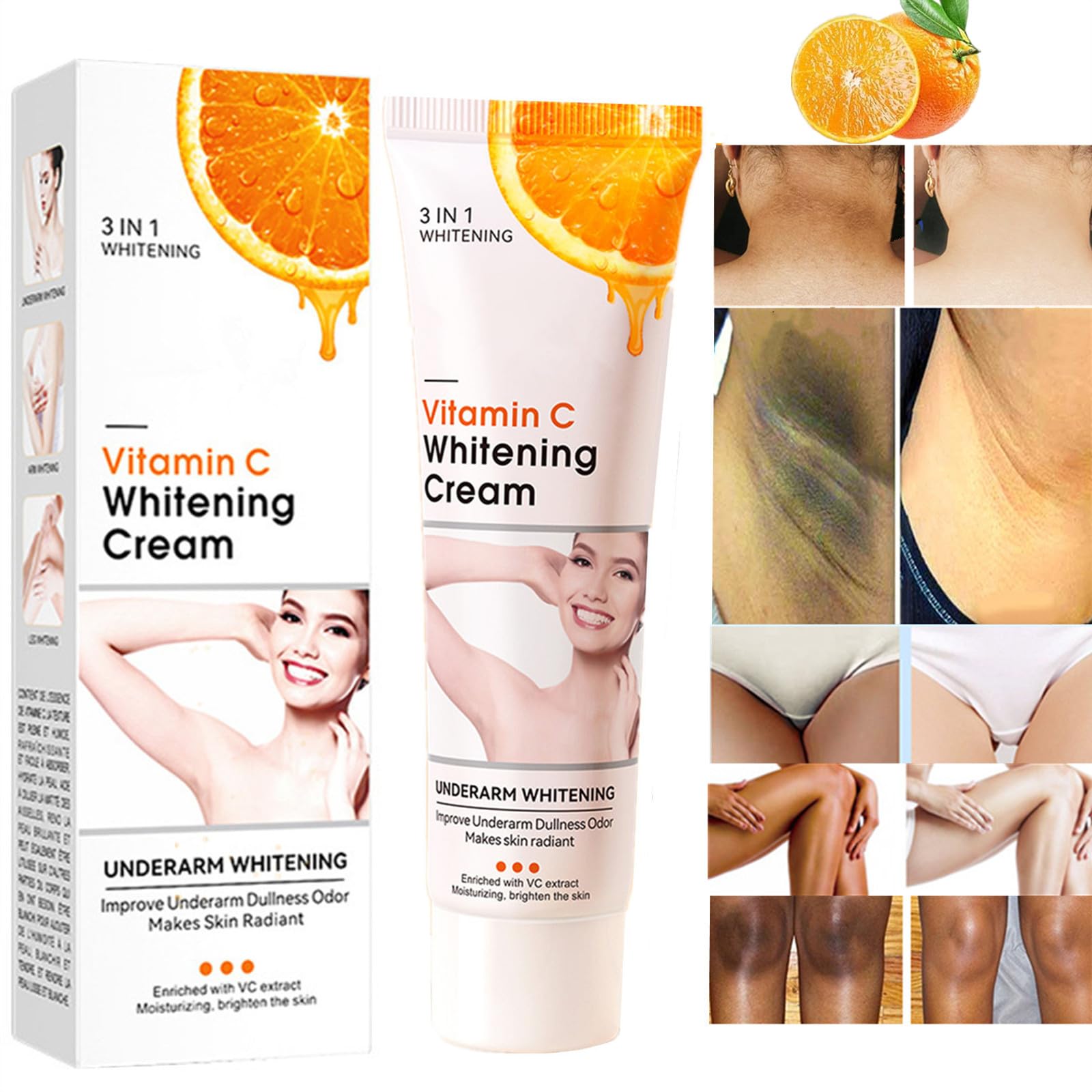 Go Ho Vitamin C Skin Whitening Cream for face and body promotes even tone