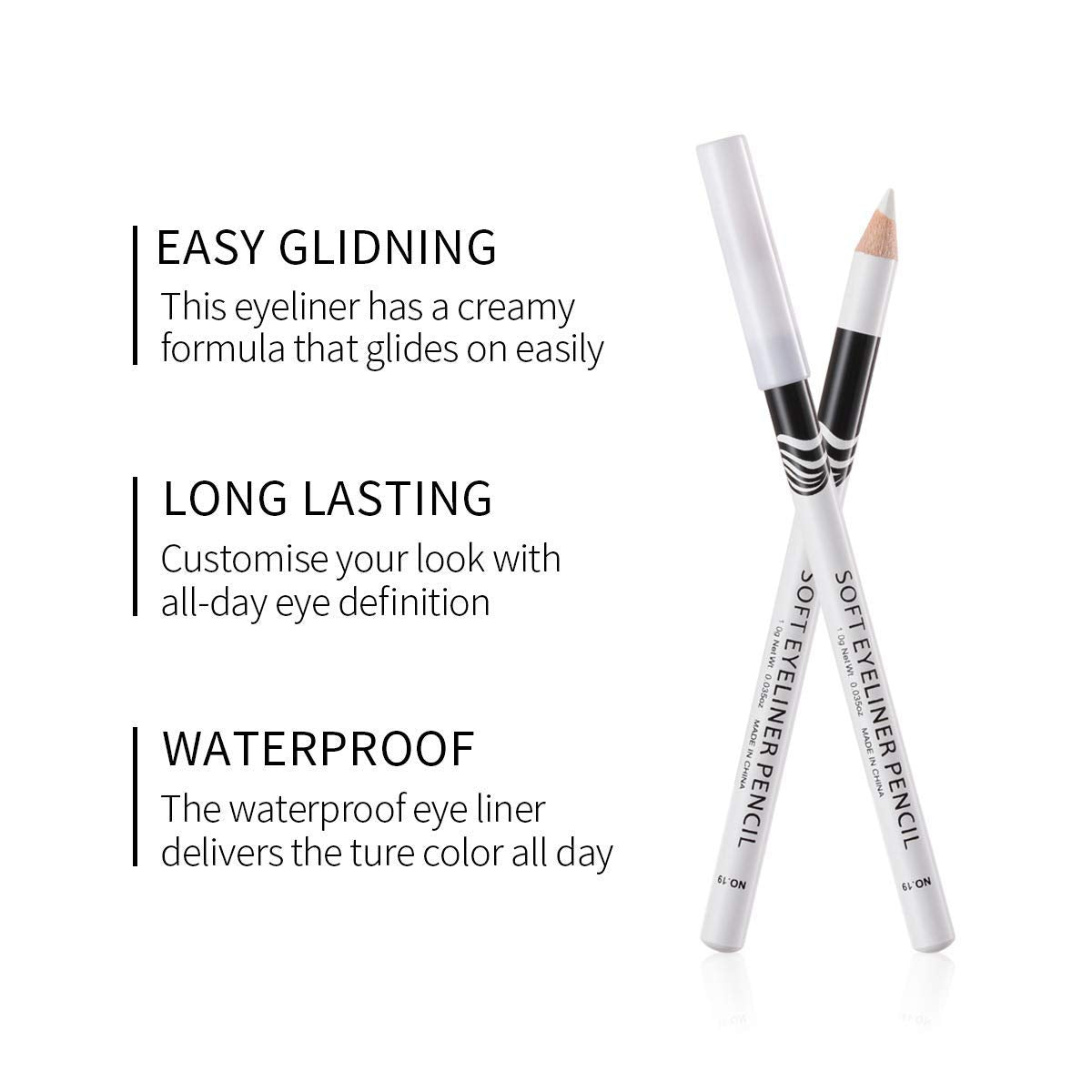 Go Ho white pencil for precise brow edges and hairline detailing.