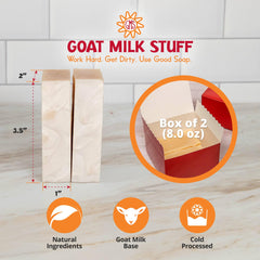 Goat Milk Stuff PURITY detalle de textura natural, jabón suave.