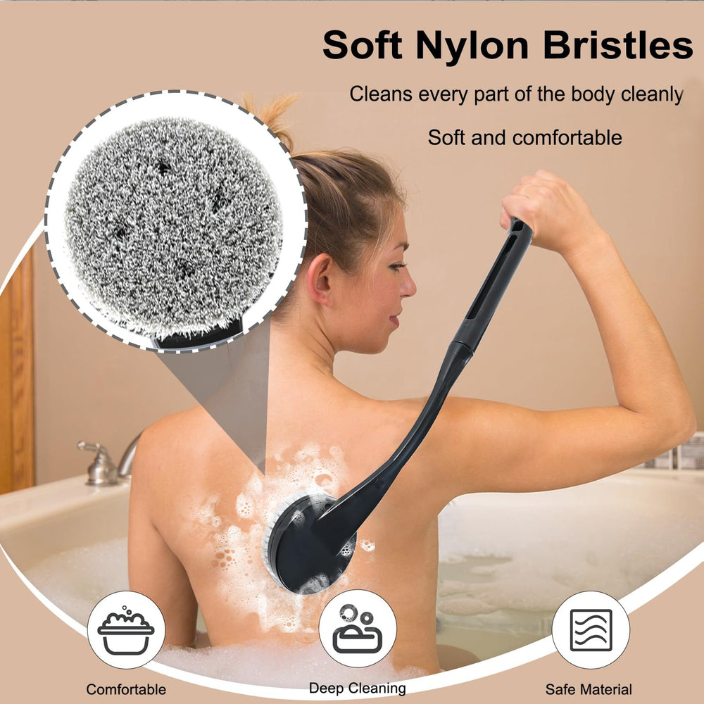 Gobiteli cepillo ducha ligero y resistente al agua para uso cómodo.