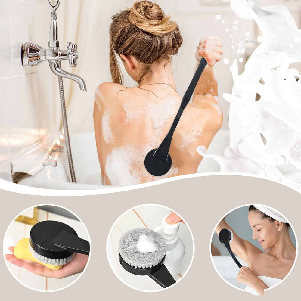 Gobiteli cepillo dorso negro para hombres y mujeres, baño cómodo.