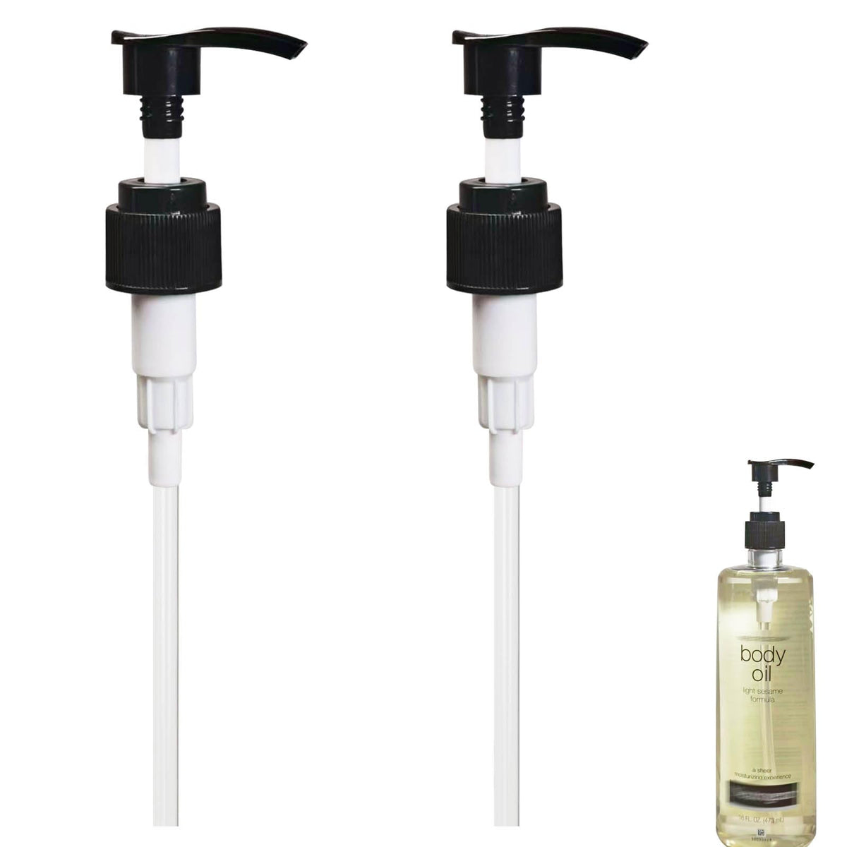 Gocola dispenser pump attached to Neutrogena 16 oz bottle for precise dispensing