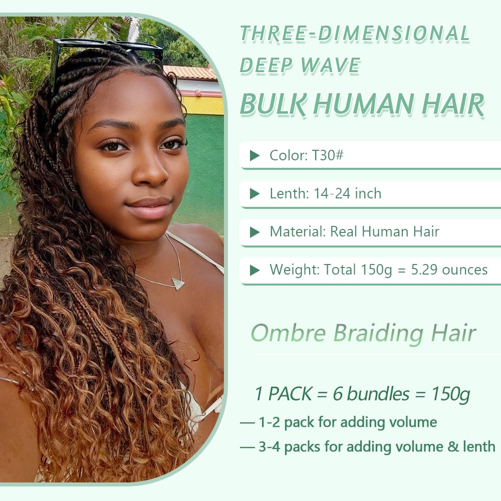 Goday ombre braiding hair in T30 auburn-ginger for vibrant boho styles.