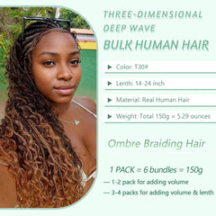 Goday ombre braiding hair in T30 auburn-ginger for vibrant boho styles.