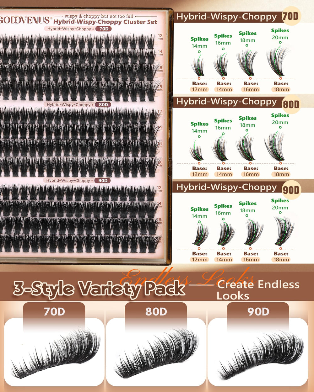 Goddvenus 1:1 lash extension look at home with professional-quality results.