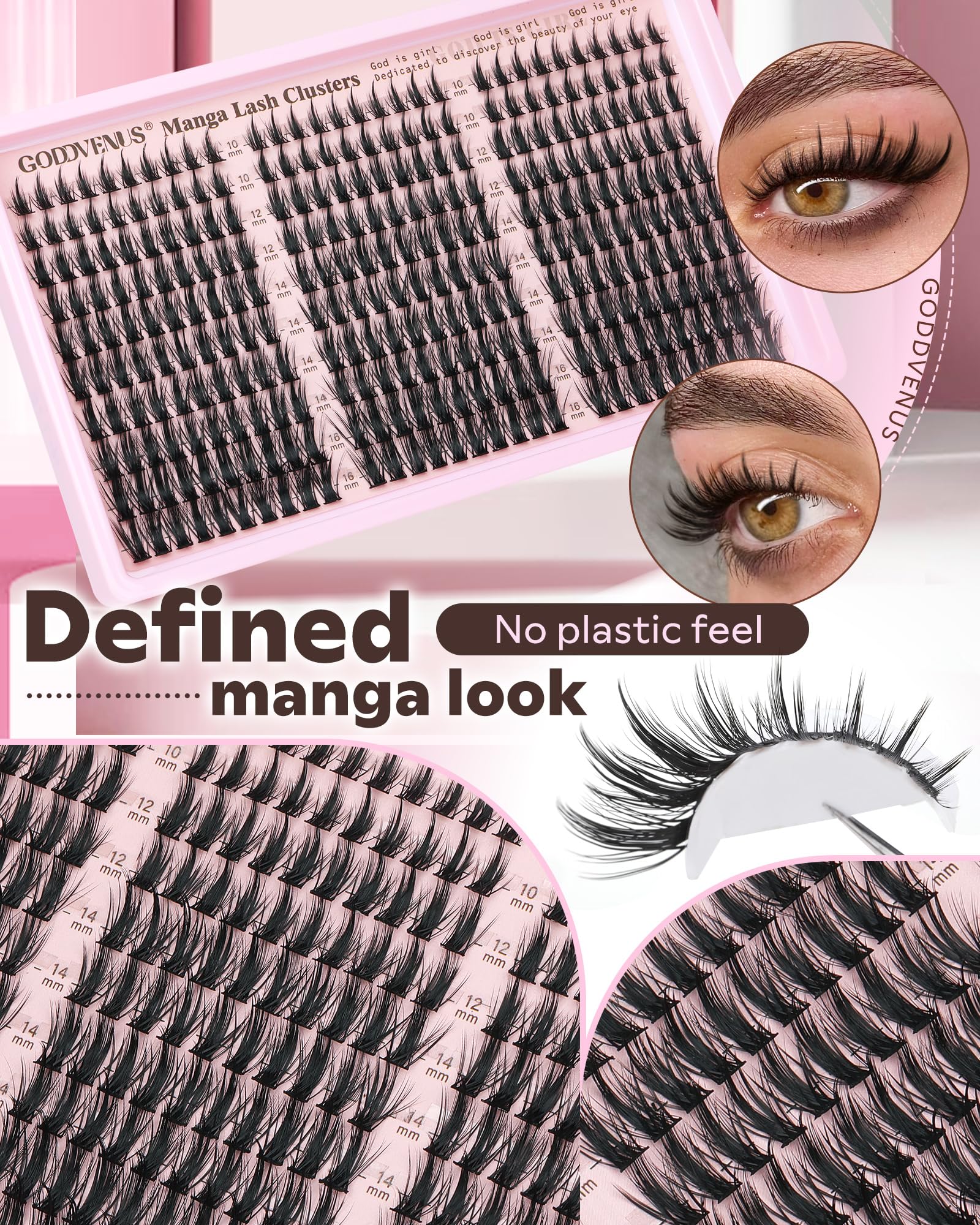 Goddvenus 10mm to 16mm lengths enable customizable anime-inspired eye shapes.