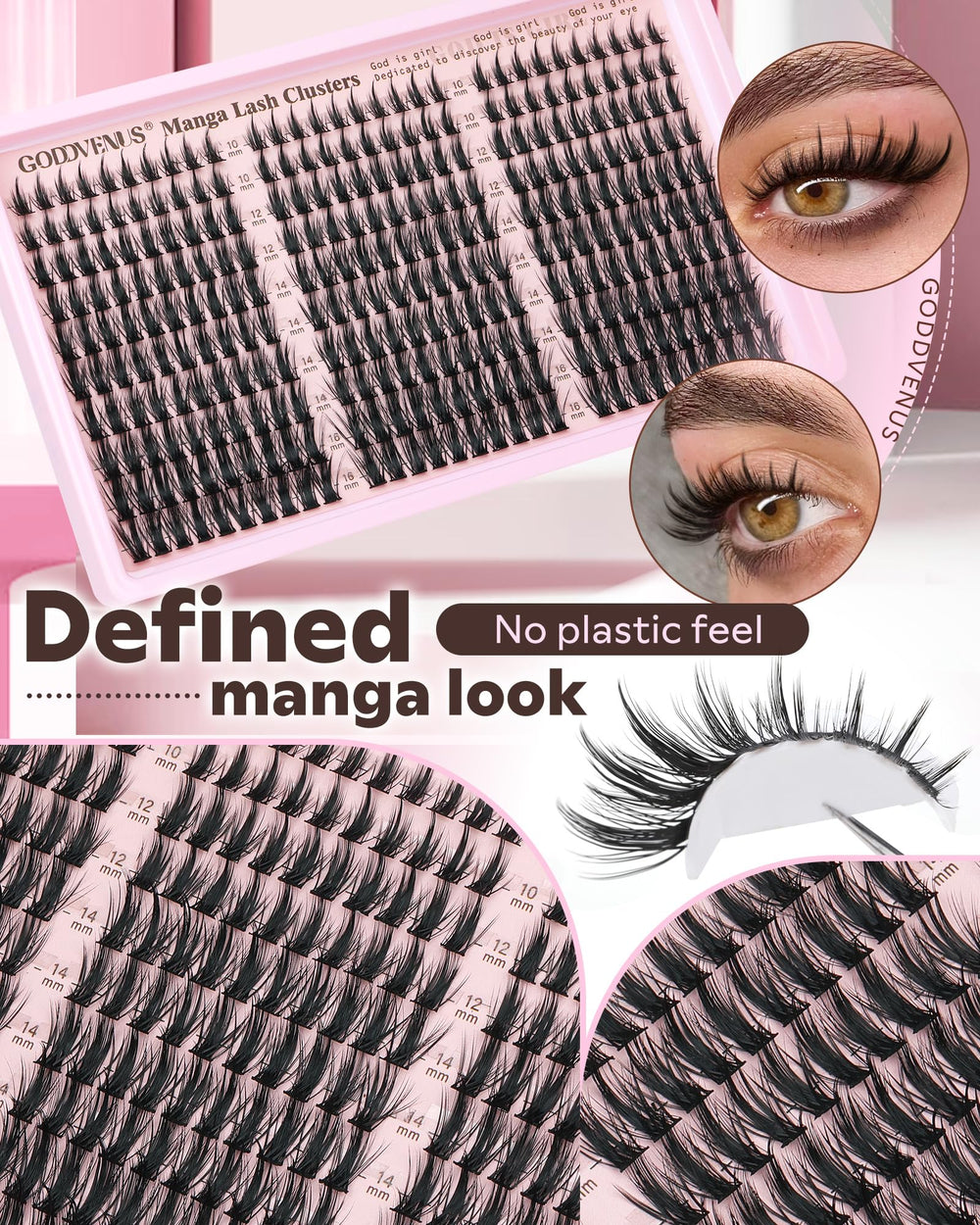 Goddvenus 10mm to 16mm lengths enable customizable anime-inspired eye shapes.