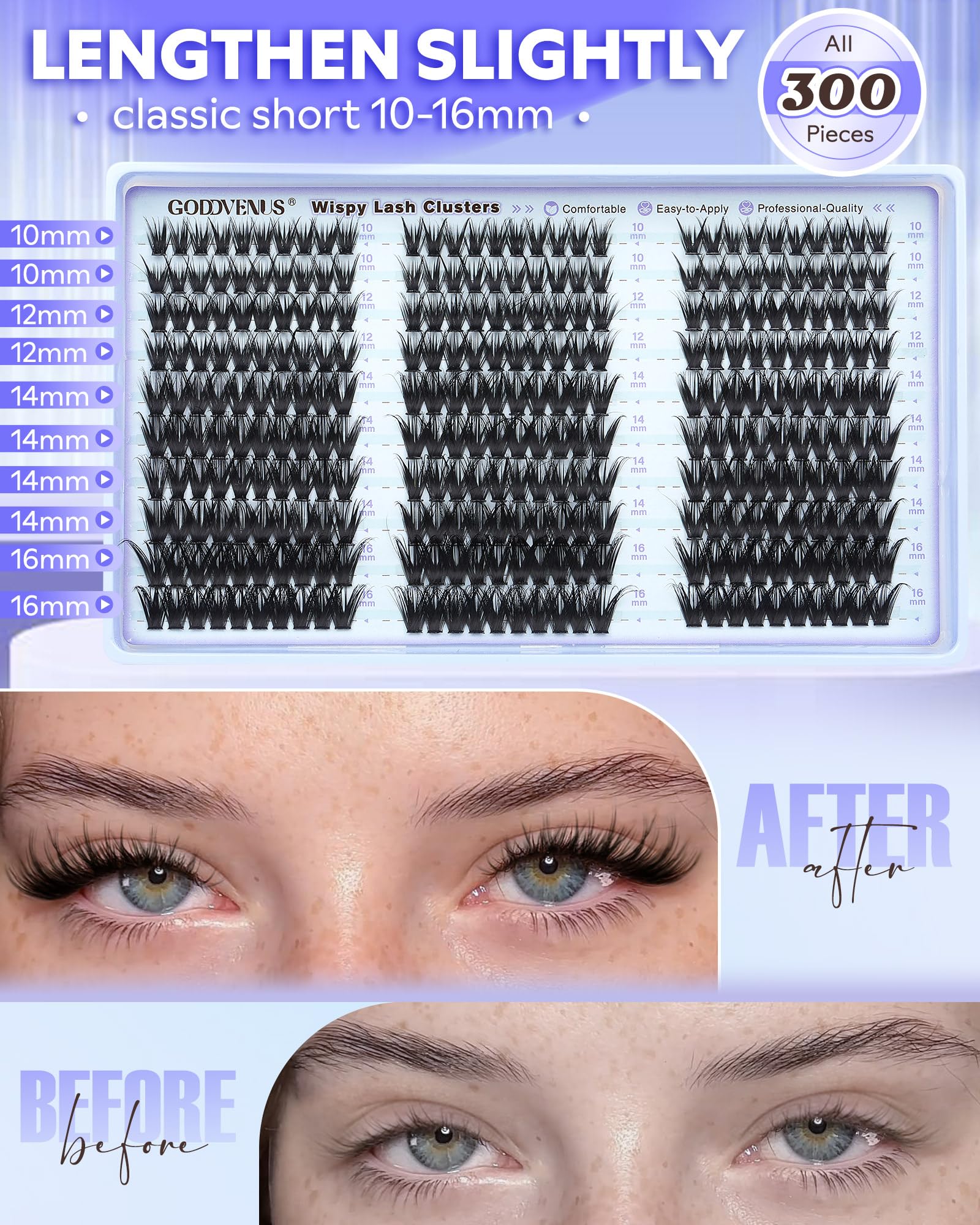 Goddvenus 300 clusters offer salon-like volume at home.