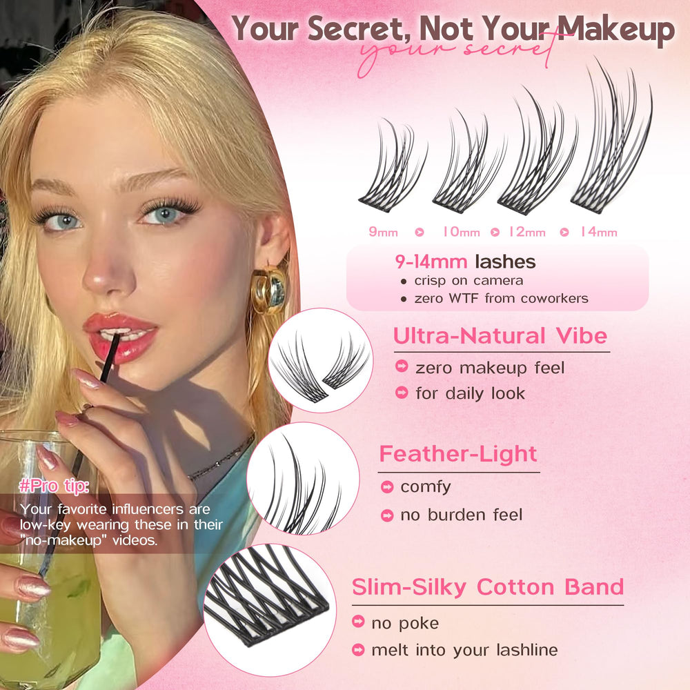 Goddvenus 300pcs lash clusters kit viewed front, versatile DIY option for quick lash upgrades.