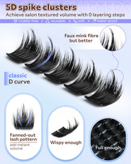 Goddvenus 5D spike lash clusters application shot for DIY lash extension look