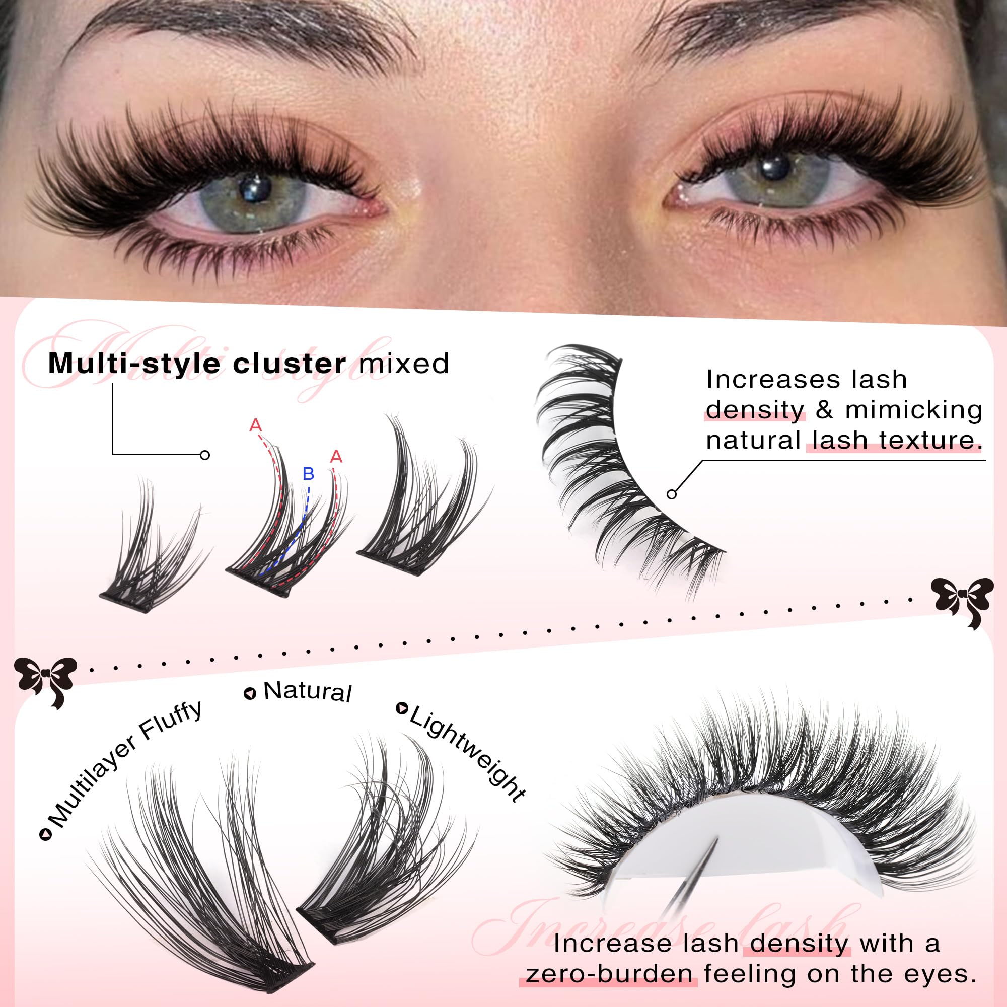 Goddvenus Bottom lashes clusters extend drama to the lower lash line.