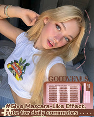 Goddvenus lash clusters kit brush to blend clusters seamlessly.