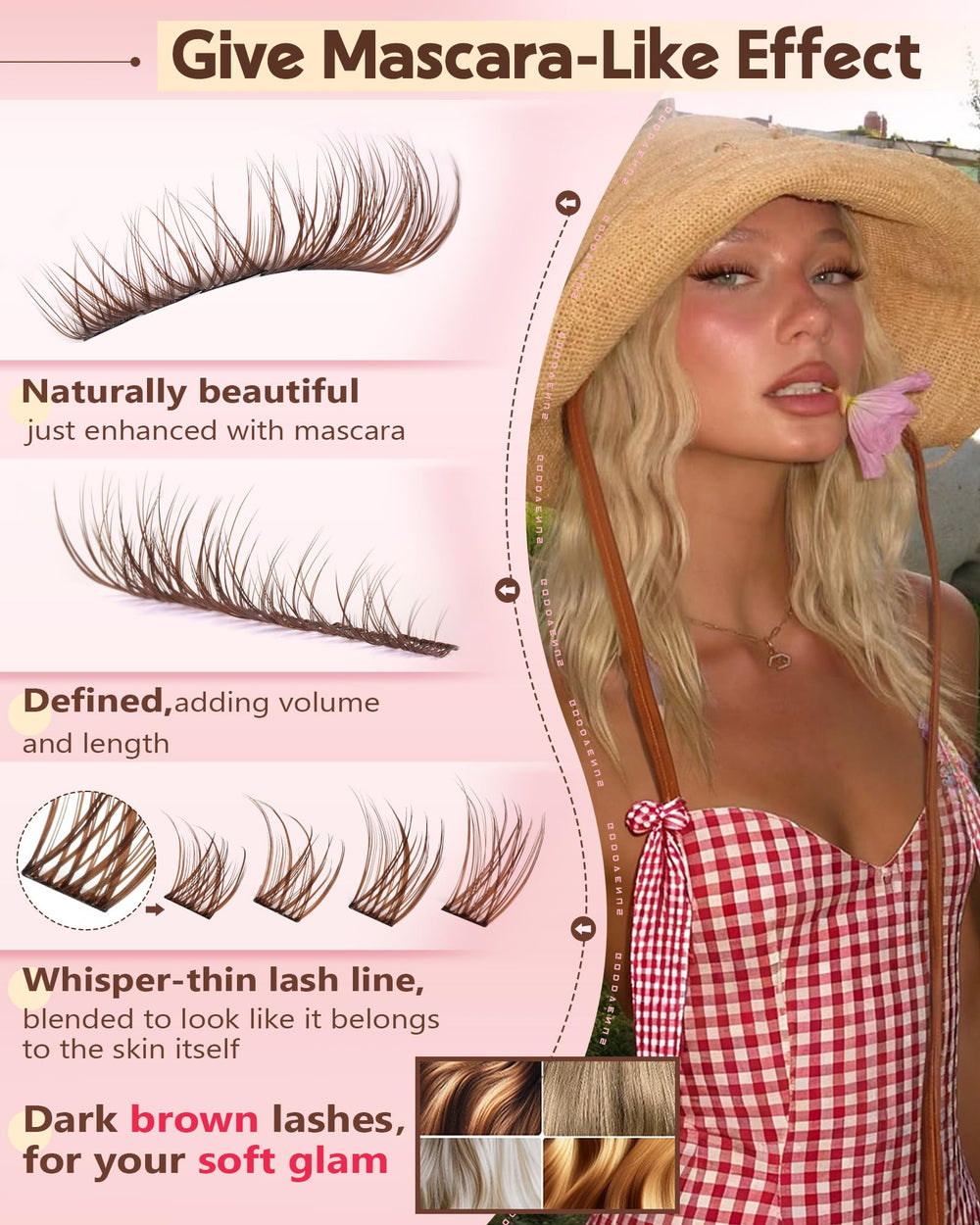 Goddvenus lash clusters kit tweezers for precise, mess-free application.