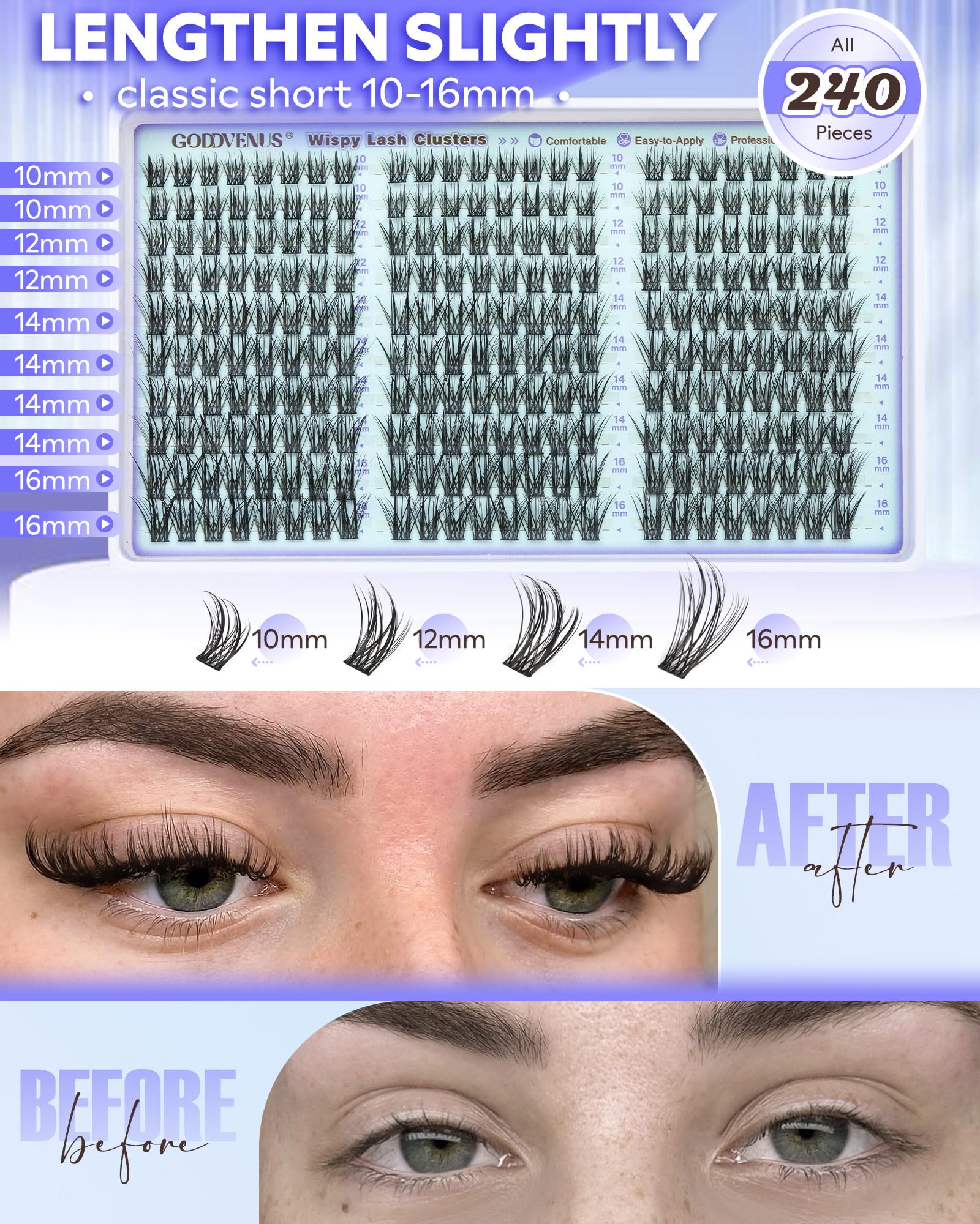 Goddvenus Cat Eye look with wispy clusters for defined corners.