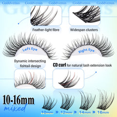 Goddvenus CD Curl lashes lift eyes with a delicate, natural curl.