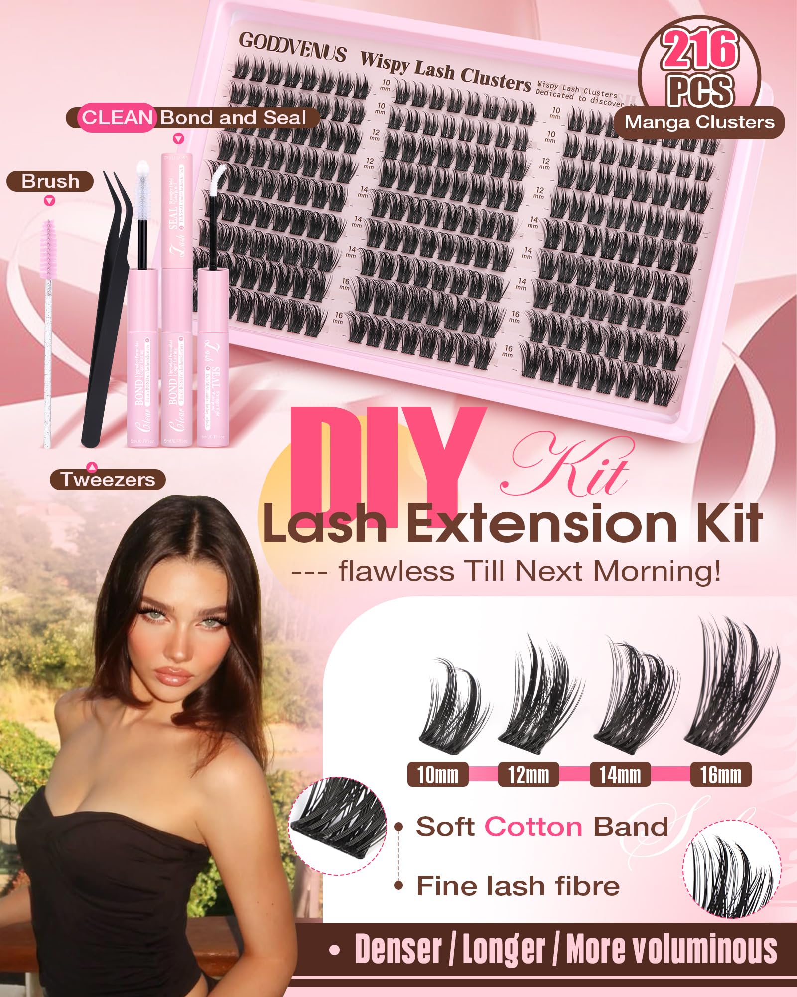 Goddvenus Clean Waterproof Lash Bond and Seal dries clear for seamless application