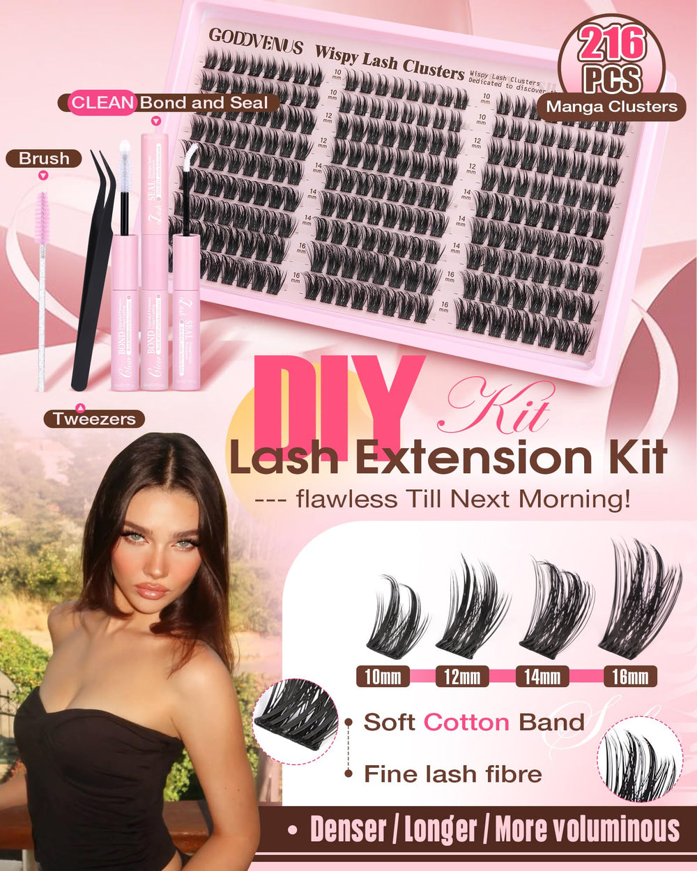 Goddvenus Clean Waterproof Lash Bond and Seal dries clear for seamless application