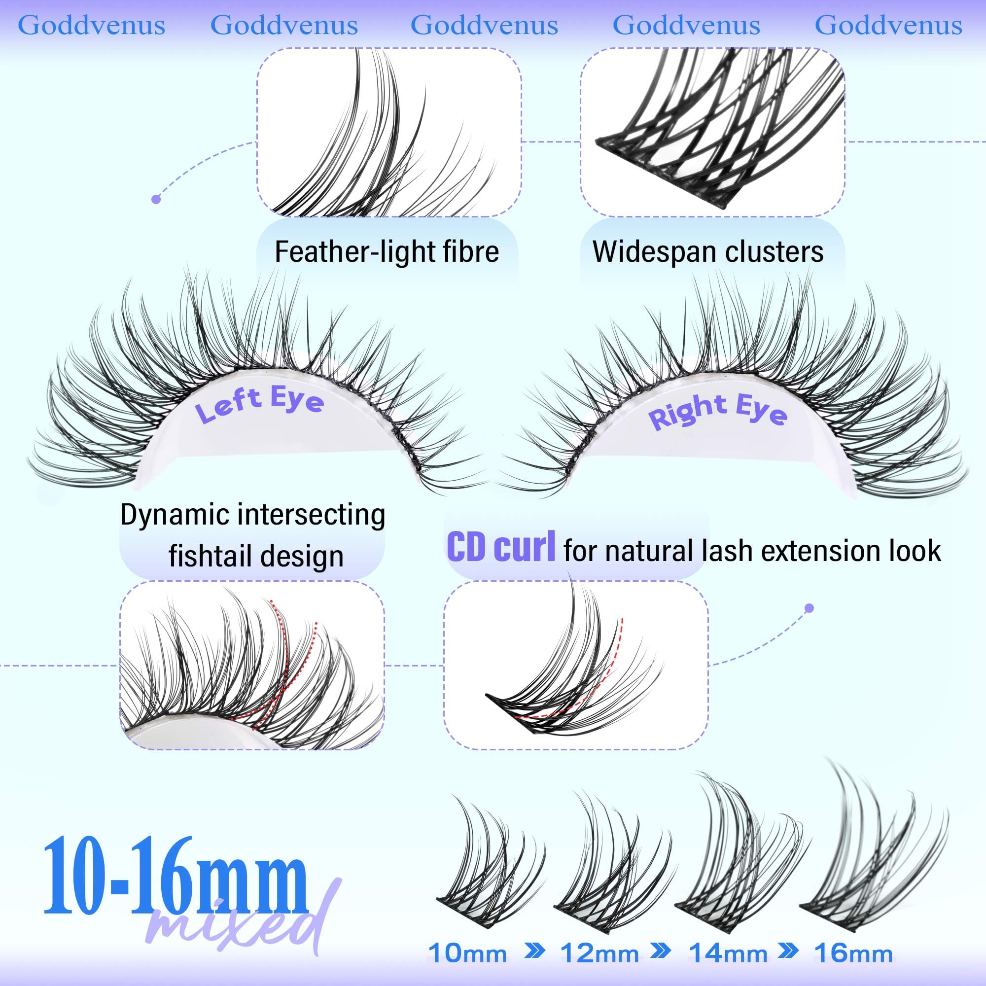 Goddvenus cruelty-free synthetic fibers blend longevity with soft comfort.