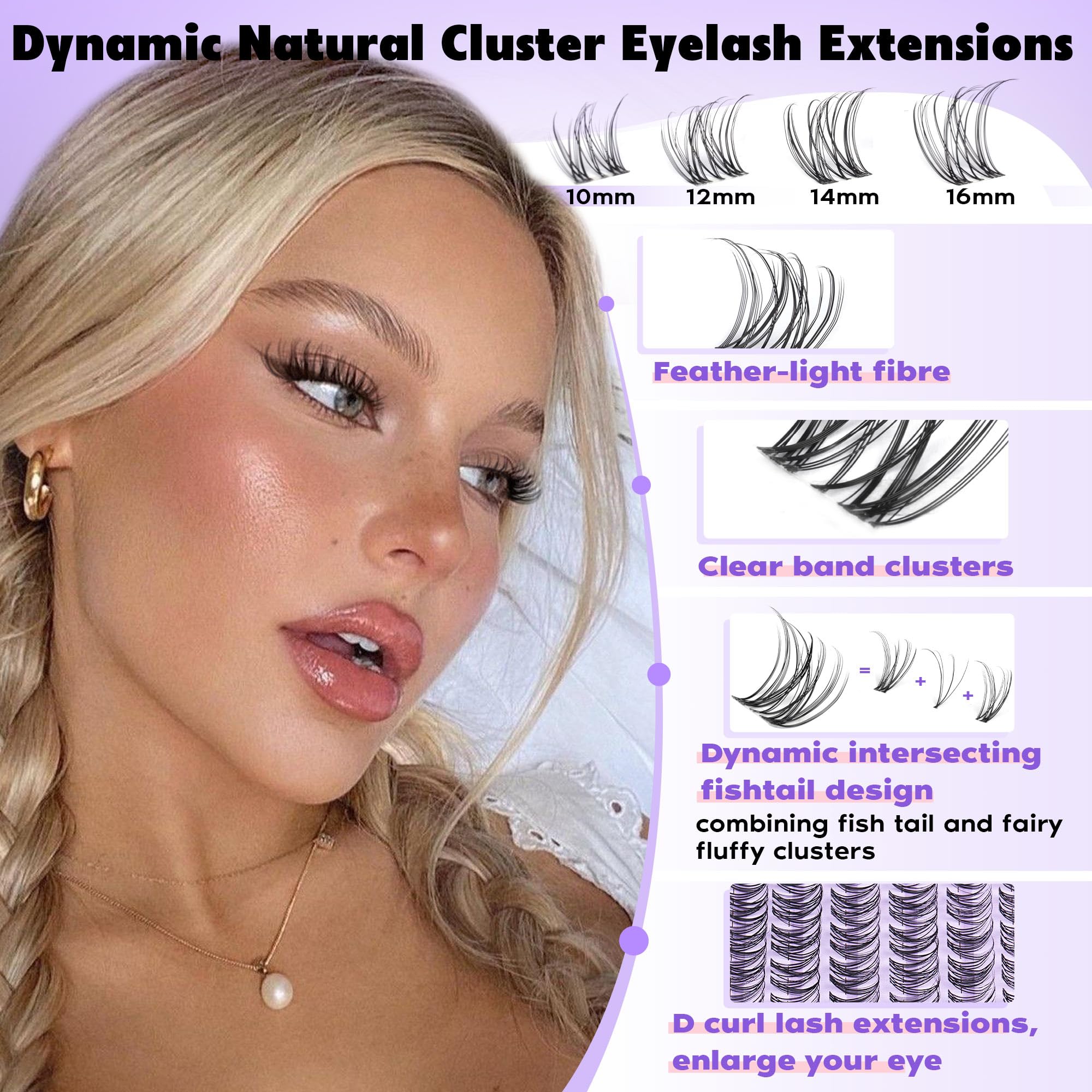 Goddvenus D curl fishtail design enhances eye opening.