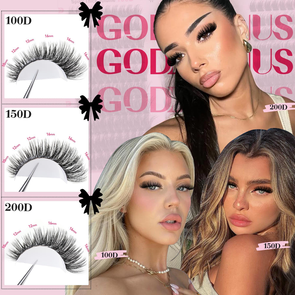 Goddvenus D Curl wispy cluster lashes for easy at-home volume