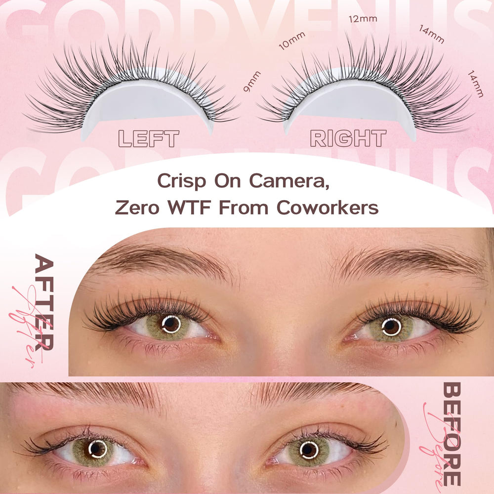 Goddvenus DIY lash extension kit usage image suggests simple at-home application.