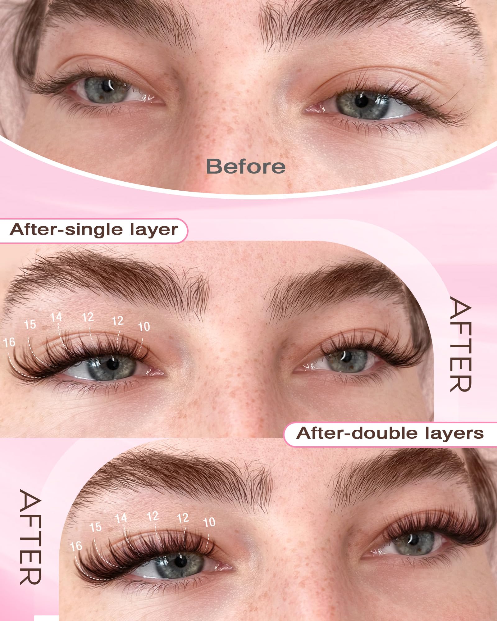 Goddvenus DIY lash extension kit with brown clusters for versatile looks.