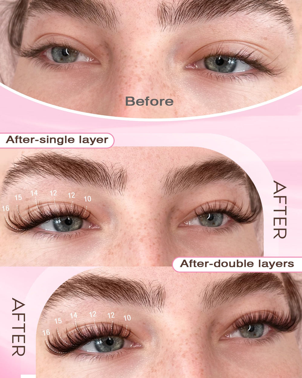 Goddvenus DIY lash extension kit with brown clusters for versatile looks.