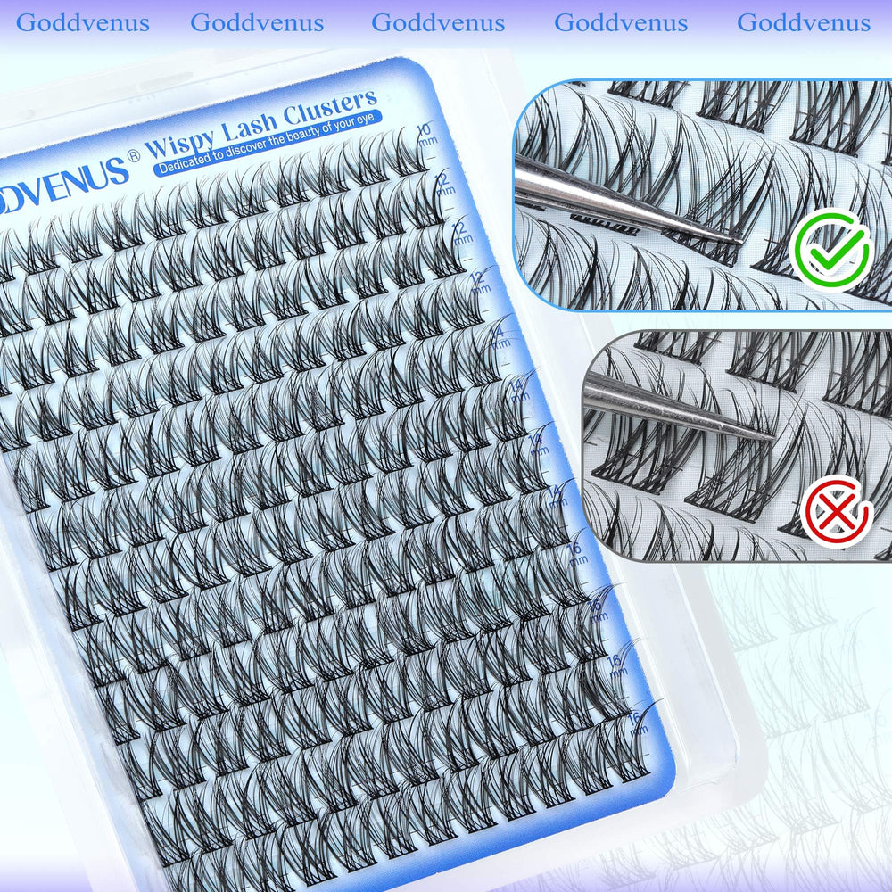 Goddvenus lash clusters offer customizable length and volume possibilities.