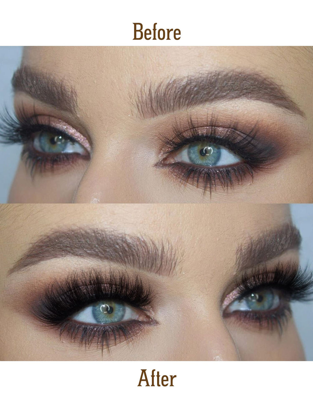 Goddvenus wispy full-eye lashes for an extension-like effect.