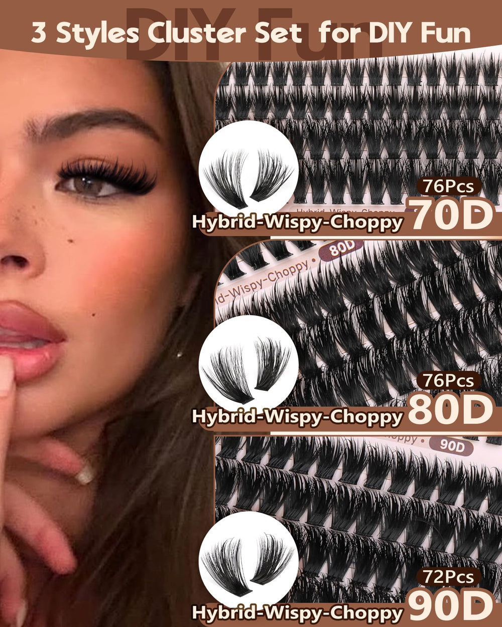 Goddvenus feather-light fairy lash clusters feel almost weightless for all-day wear.
