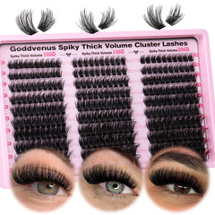 Goddvenus fluffy lash clusters collection in 100D-150D-200D for dramatic, lightweight volume