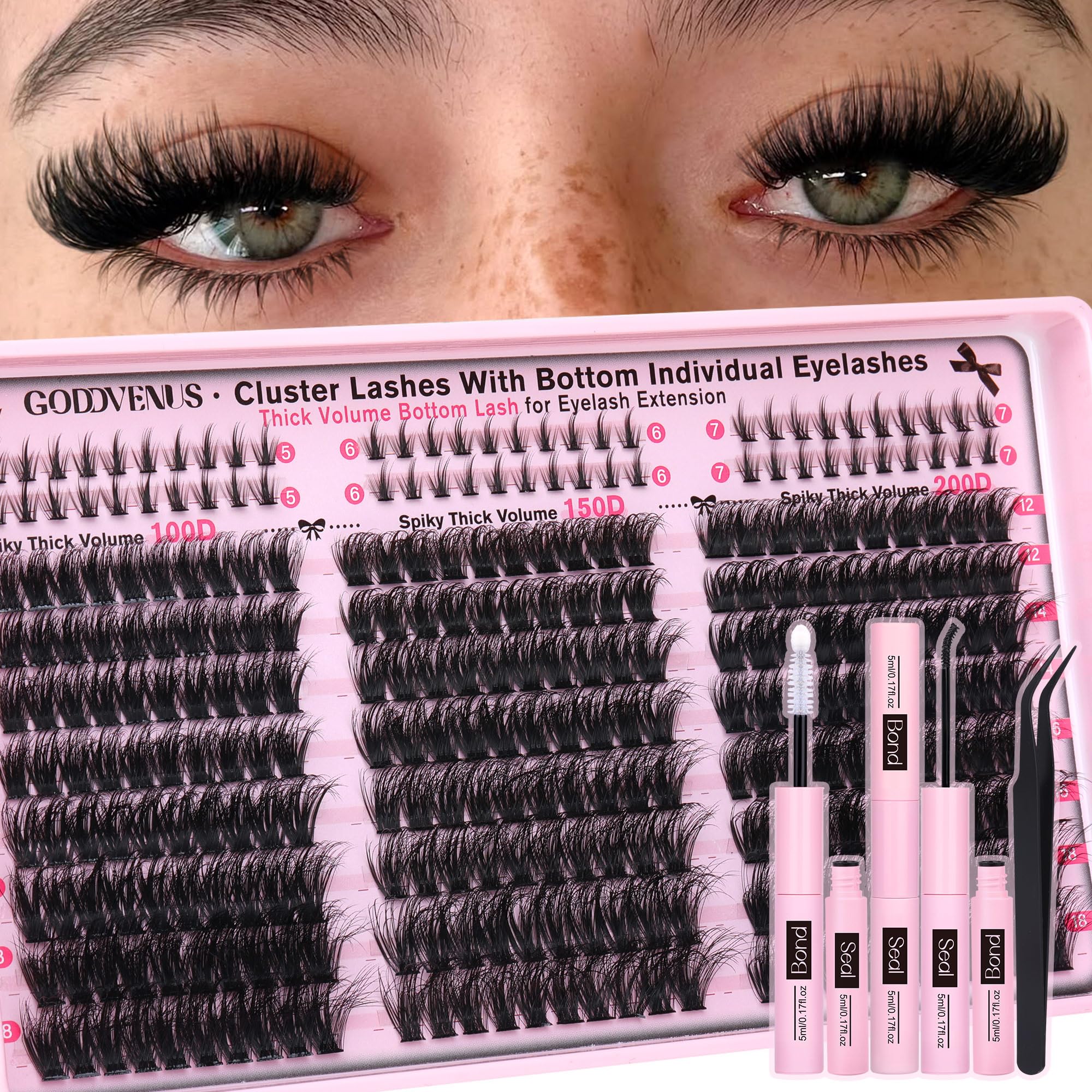 Goddvenus Fluffy Lash Clusters Kit packaging for convenient at-home styling