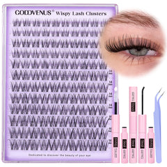 Goddvenus invisible band lash clusters closeup showing seamless natural blend.