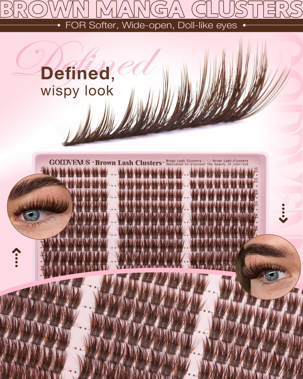 Goddvenus invisible lash band close-up for a flat lay undetectable finish.